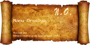 Nanu Orsolya névjegykártya